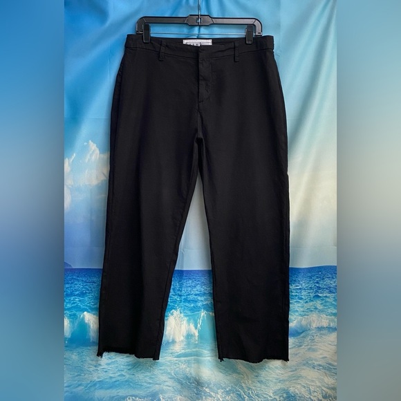 Frank & Eileen Kinsale Performance Cotton Linen Crop Pants Size: 10 Black - Picture 2 of 15